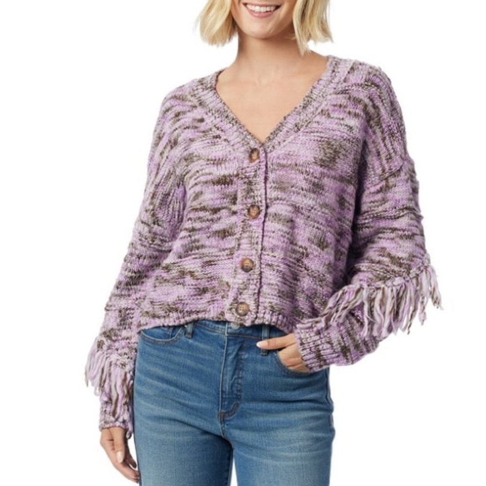 Jessica Simpson Women's and Women's Plus Aamina Fringe Cardigan XS NWT